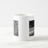 Schwarz-Weiß-Löwe - Wildtier Kaffeetasse (Mittel)