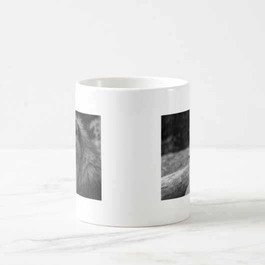 Schwarz-Weiß-Löwe - Wildtier Kaffeetasse (Mittel)