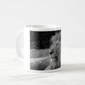 Schwarz-Weiß-Löwe - Wildtier Kaffeetasse (Vorderseite Links)