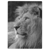 Schwarz-Weiß-Löwe - Wildtier Klemmbrett (Rückseite)