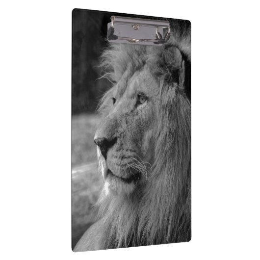 Schwarz-Weiß-Löwe - Wildtier Klemmbrett (Rechts)