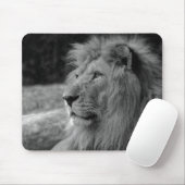 Schwarz-Weiß-Löwe - Wildtier Mousepad (Mit Mouse)