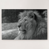 Schwarz-Weiß-Löwe - Wildtier Puzzle (Horizontal)