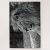Schwarz-Weiß-Löwe - Wildtier Puzzle (Vertikal)