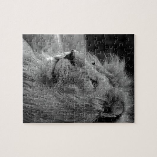 Schwarz-Weiß-Löwe - Wildtier Puzzle (Horizontal)