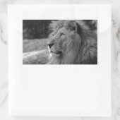 Schwarz-Weiß-Löwe - Wildtier Rechteckiger Aufkleber (Tasche)