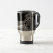 Schwarz-Weiß-Löwe - Wildtier Reisebecher (VorderseiteRechts)