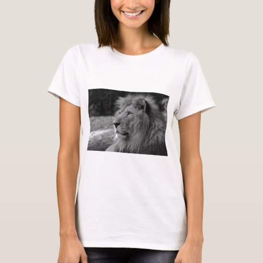 Schwarz-Weiß-Löwe - Wildtier T-Shirt (Vorderseite)