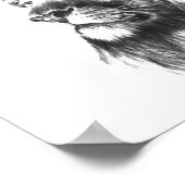 Schwarz-Weiß-Löwen-Kopf-Poster Poster (Ecke)