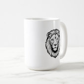 Schwarz-Weiß-Löwengesicht Kaffeetasse (VorderseiteRechts)
