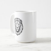 Schwarz-Weiß-Löwengesicht Kaffeetasse (Vorderseite Links)