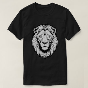 Schwarz-Weiß-Löwengesicht T-Shirt