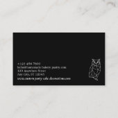 Schwarz-Weiß-Lowpolyauwl Visitenkarte (Rückseite)