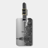 Schwarz-Weiß-Luftbild New Yorks Nacht Gepäckanhänger (Vorderseite vertikal)