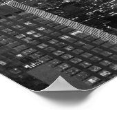 Schwarz-Weiß-Luftbild New Yorks Nacht Poster (Ecke)