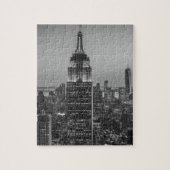 Schwarz-Weiß-Luftbild New Yorks Nacht Puzzle (Vertikal)