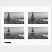 Schwarz-Weiß-Luftbild New Yorks Nacht Rechteckiger Aufkleber (Blatt)