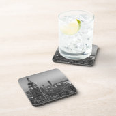 Schwarz-Weiß-Luftbild New Yorks Nacht Untersetzer (Rechte Seite)