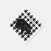 Schwarz-Weiß-Lumberjack Kariert | Bear Baby Dusche Serviette (Ecke)