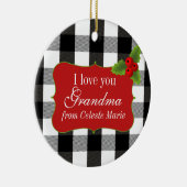 Schwarz-Weiß-Lumberjack Karierte Holries Keramikornament (Rechts)