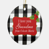 Schwarz-Weiß-Lumberjack Karierte Holries Keramikornament (Links)