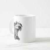 Schwarz-Weiß-Lurcher | Niedlich Greyhound Kaffeetasse (Vorderseite Links)