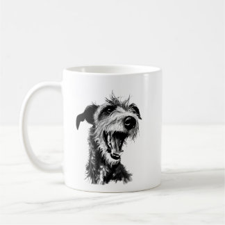 Schwarz-Weiß-Lurcher | Niedlich Greyhound Kaffeetasse