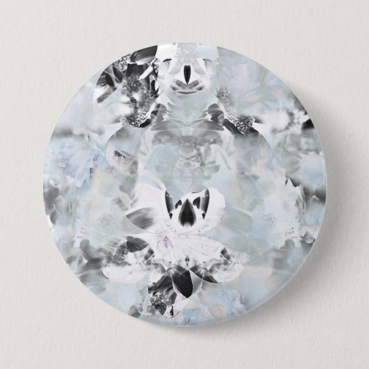 Schwarz-Weiß Luxus abstrakt moderne Kunst Button (Vorderseite)