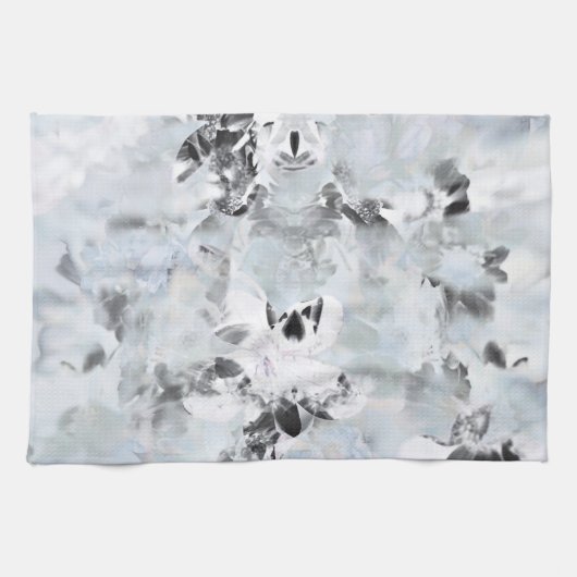 Schwarz-Weiß Luxus abstrakt moderne Kunst Geschirrtuch (Horizontal)