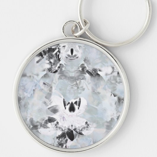 Schwarz-Weiß Luxus abstrakt moderne Kunst Schlüsselanhänger (Vorne)