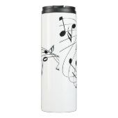 Schwarz-Weiß-Luxus-Musiknote Thermosbecher (Rückseite)