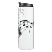 Schwarz-Weiß-Luxus-Musiknote Thermosbecher (Nach rechts gedreht)