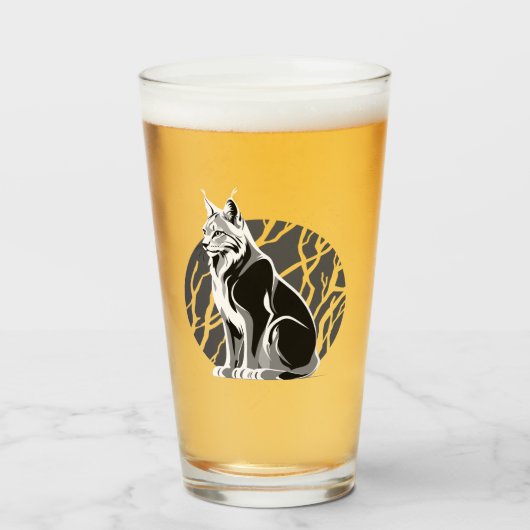 Schwarz-Weiß-Lynx Glas (Vorne (Gefüllt))