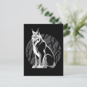 Schwarz-Weiß-Lynx Postkarte (Stehend Vorderseite)