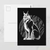 Schwarz-Weiß-Lynx Postkarte (Vorne/Hinten)