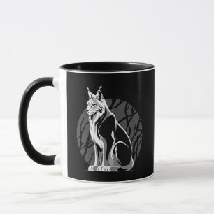 Schwarz-Weiß-Lynx Tasse