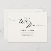 Schwarz + Weiß machen wir elegante Hochzeit Postkarte (Vorne/Hinten)