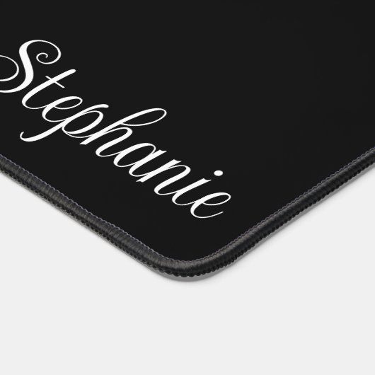 Schwarz-Weiß-Mädchen Moderner Name Schreibtischunterlage (Ecke)