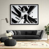 Schwarz-Weiß-Mädchen Poster