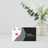 SCHWARZ & WEISS MÄDCHEN - SCHÖNHEIT SCHÖNER STIL N VISITENKARTE (Stehend Vorderseite)