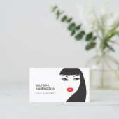 SCHWARZ & WEISS MÄDCHEN - SCHÖNHEIT SCHÖNER STIL N VISITENKARTE (Stehend Vorderseite)