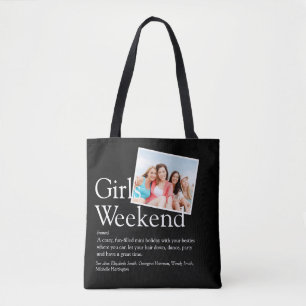Schwarz-Weiß-Mädchen-Wochenende-Definition Foto Tasche