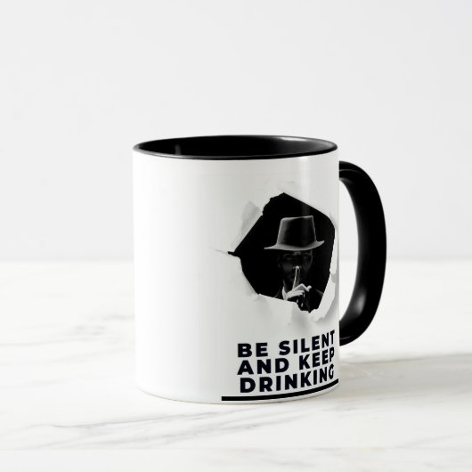 Schwarz-Weiß-Mafia Inside Bullet Hole Tasse (VorderseiteRechts)