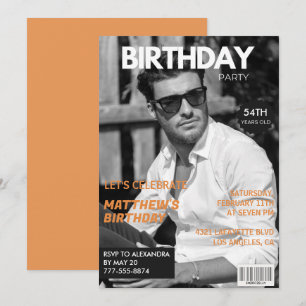 Schwarz-Weiß-Magazin Editorial 54. Geburtstag Einladung