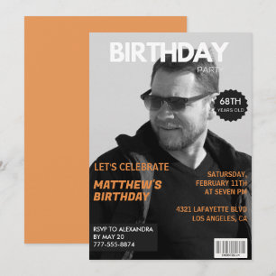 Schwarz-Weiß-Magazin Editorial 68. Geburtstag Einladung