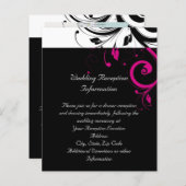 Schwarz-weiß Magenta Reverse Swirl Empfang Flyer (Vorne/Hinten)