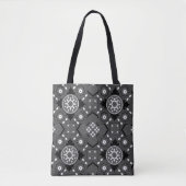 "Schwarz/Weiß Magical Oriental Rug Pattern" Tasche (Vorderseite)
