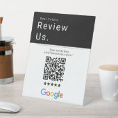 Schwarz-Weiß-Maklerbewertungs-US-QR-Code-Schild Sockelschild (In SItu)
