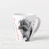 🔸 Schwarz-Weiß-Malerkatze Latte-Tasse Milchtasse (Rechte Ecke)