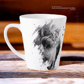 🔸 Schwarz-Weiß-Malerkatze Latte-Tasse Milchtasse